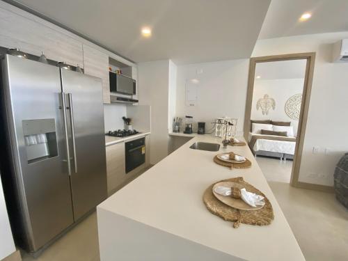 厨房, Apartamento de Lujo Morros Zóe - Manzanillo - Cartagena (Apartamento de Lujo Morros Zoe - Manzanillo - Cartagena) in 曼萨尼约 厨房, Apartamento de Lujo Morros Zóe - Manzanillo - Cartagena (Apartamento de Lujo Morros Zoe - Manzanillo - Cartagena) in 曼萨尼约