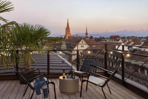 Terraza/balcón, Stay KooooK Bern City - Online Check In in Bern Terraza/balcón, Stay KooooK Bern City - Online Check In in Bern