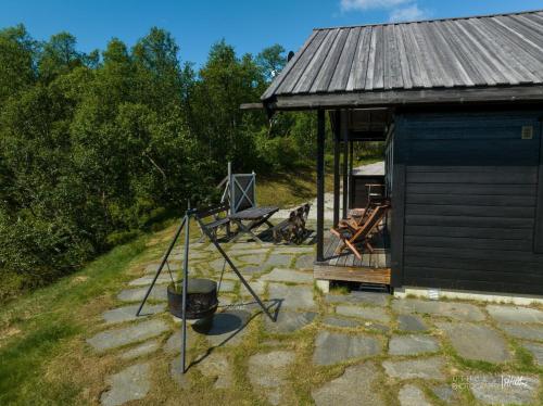 Μπαλκόνι/βεράντα, Saballie - Cosy cabin - sunny location! in Ustaoset Μπαλκόνι/βεράντα, Saballie - Cosy cabin - sunny location! in Ustaoset
