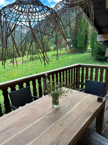 Balcony/terrace, Chalet Flobelle in Entremont Balcony/terrace, Chalet Flobelle in Entremont