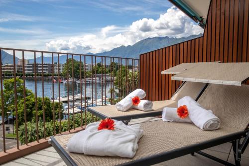 Balcony/terrace, Hotel Lago Maggiore - Welcome! in Locarno Balcony/terrace, Hotel Lago Maggiore - Welcome! in Locarno