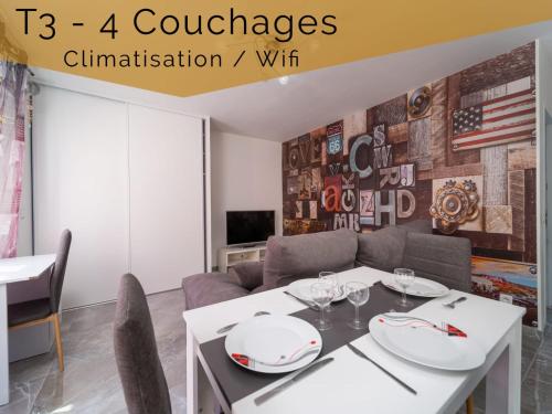 Appartement T3 climatisé, Wi-Fi