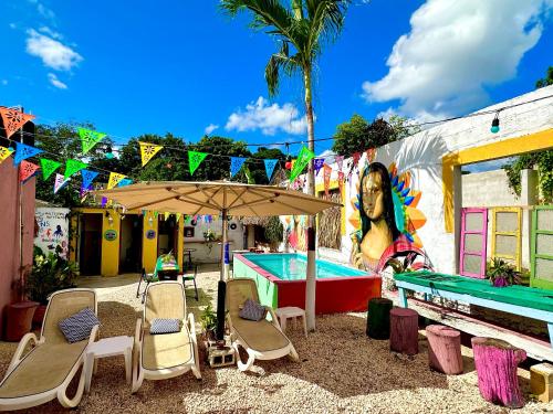 陽台/露台, Guacamayas Hostel and Social Laundry in 聖安納 陽台/露台, Guacamayas Hostel and Social Laundry in 聖安納