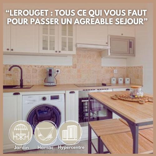 Kitchen, LeRouget : Hypercentre / Jardin amenage / Hamak in Moissy-Cramayel Kitchen, LeRouget : Hypercentre / Jardin amenage / Hamak in Moissy-Cramayel