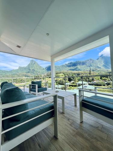 ระเบียง/ชานเรือน, Moorea villa neuve, vue panoramique - Painapo Lodge Ho'e in เปาเปา ระเบียง/ชานเรือน, Moorea villa neuve, vue panoramique - Painapo Lodge Ho'e in เปาเปา