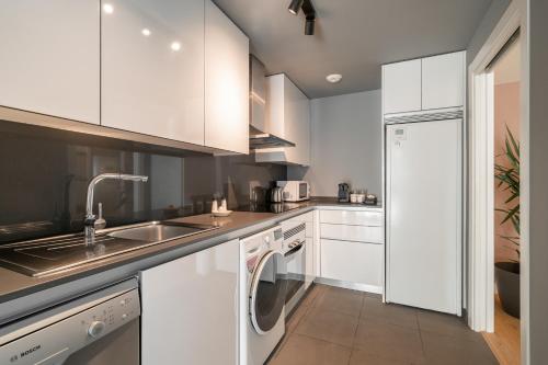 Kitchen, Olala Port Forum Apartments in San Adrian de Besos Kitchen, Olala Port Forum Apartments in San Adrian de Besos