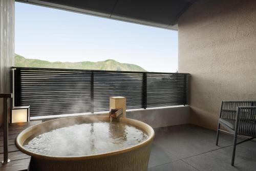 Open air bath, Laforet Hakone Gora Yunosumika in Hakone Open air bath, Laforet Hakone Gora Yunosumika in Hakone