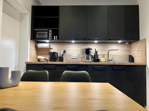 Konyha, PISO SUPERIOR - Exklusives Apartment an der Promenade mit Rheinsicht & Loggia in Emmerich am Rhein Konyha, PISO SUPERIOR - Exklusives Apartment an der Promenade mit Rheinsicht & Loggia in Emmerich am Rhein