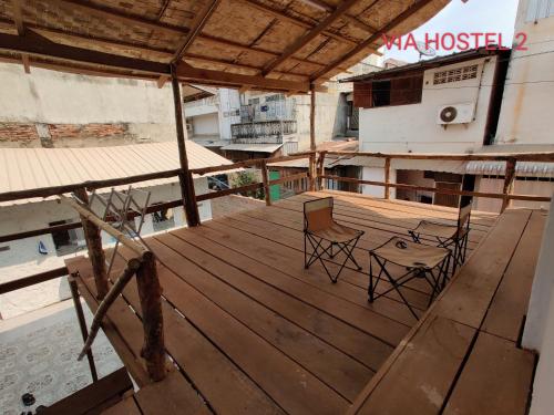 Balcony/terrace, Via Hostel Pakse near Pakse International Airport Balcony/terrace, Via Hostel Pakse near Pakse International Airport