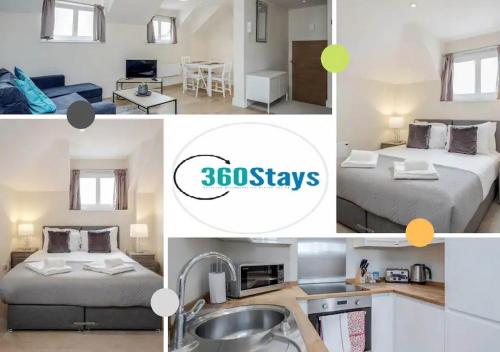 Легло, Luxury 1 Bedroom Apartment 06 with Parking in Maidenhead by 360stays in Мейдънхед Легло, Luxury 1 Bedroom Apartment 06 with Parking in Maidenhead by 360stays in Мейдънхед