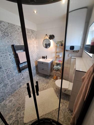 Fürdőszoba, Apartmán se saunou a vinný sklep Živjeli (Apartman se saunou a vinny sklep Zivjeli) in Novosedly Na Morave Fürdőszoba, Apartmán se saunou a vinný sklep Živjeli (Apartman se saunou a vinny sklep Zivjeli) in Novosedly Na Morave