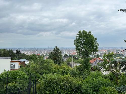 Kleines Haus mit Blick über Wien