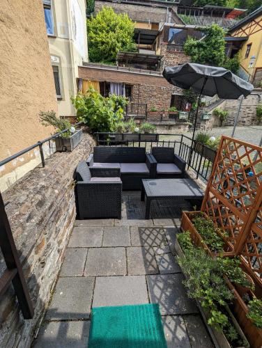 Terraza/balcón, Gastehaus Pension Romantika in Cochem Terraza/balcón, Gastehaus Pension Romantika in Cochem