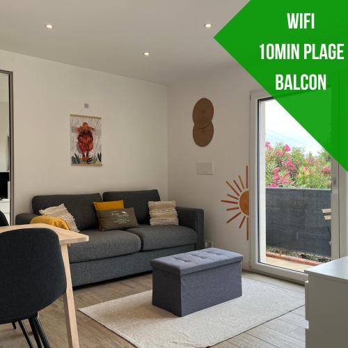 Studio Juan les Pins balcon 10min plage