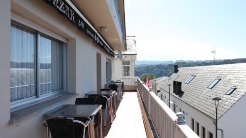 Balcony/terrace, Pension Albergue Gonzar in Portomarin Balcony/terrace, Pension Albergue Gonzar in Portomarin