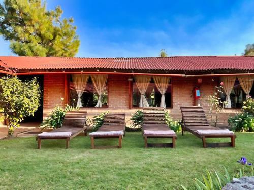 Garden, Cabanas Los Saucos in Tlaxco Garden, Cabanas Los Saucos in Tlaxco