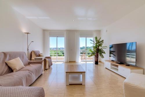 ห้องส่วนกลางสำหรับนั่งเล่น/ดูทีวี, Apartamento Al Sakia 2bdr com piscina e ar condicionado in วีลา ซอล ห้องส่วนกลางสำหรับนั่งเล่น/ดูทีวี, Apartamento Al Sakia 2bdr com piscina e ar condicionado in วีลา ซอล