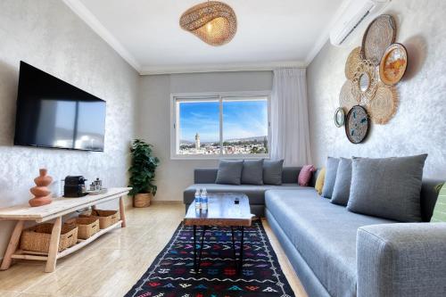 공용 라운지/TV 시청 구역, Berber Nest - Au cœur d'Agadir 6-7 Pax in 샤라프 공용 라운지/TV 시청 구역, Berber Nest - Au cœur d'Agadir 6-7 Pax in 샤라프