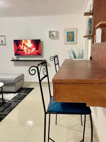 gedeelde lounge/tv-ruimte, Appartement Lyanna near Luchthaven Libreville gedeelde lounge/tv-ruimte, Appartement Lyanna near Luchthaven Libreville