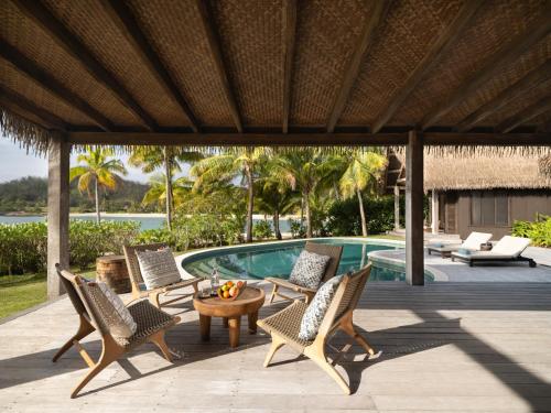 Erkély/terasz, Six Senses Fiji in Malolo Sziget Erkély/terasz, Six Senses Fiji in Malolo Sziget