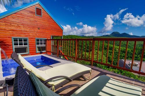 Utsikt, Tropical Paradise View in Marigot Bay Utsikt, Tropical Paradise View in Marigot Bay