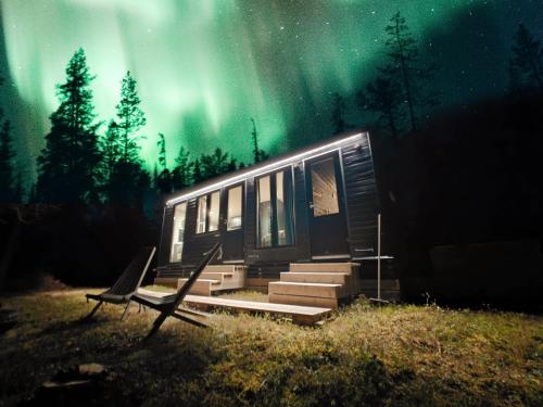 Exterior view, Landscape Cabin, KARPALO, Yllas, Tiny Home with Sauna, Fireplace, BBQ, Wifi, Ski, Fishing, Pets OK in Kuertunturi Exterior view, Landscape Cabin, KARPALO, Yllas, Tiny Home with Sauna, Fireplace, BBQ, Wifi, Ski, Fishing, Pets OK in Kuertunturi