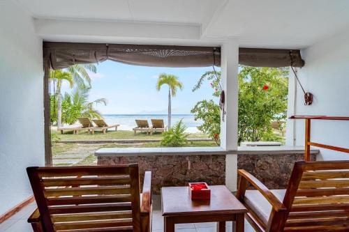 Balcony/terrace, La Digue Island Lodge in Seychelles Islands Balcony/terrace, La Digue Island Lodge in Seychelles Islands