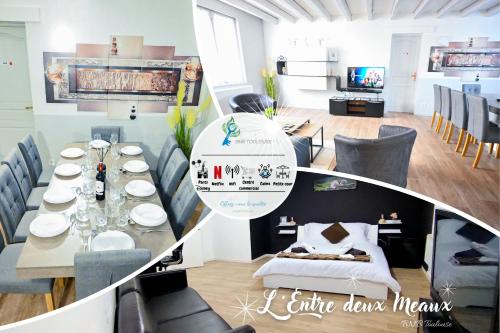 ห้องส่วนกลางสำหรับนั่งเล่น/ดูทีวี, Pause entre deux Meaux ► Proche Disneyland Paris ► WiFi ► Netflix ► 24/24h in ป็องชาร์ ห้องส่วนกลางสำหรับนั่งเล่น/ดูทีวี, Pause entre deux Meaux ► Proche Disneyland Paris ► WiFi ► Netflix ► 24/24h in ป็องชาร์