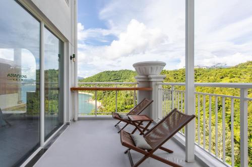 balkon/terras, 阿卡那拉橘子海亲子民宿 in Dapeng balkon/terras, 阿卡那拉橘子海亲子民宿 in Dapeng