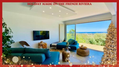 Villa vue Mer panoramique, Plage 10min, Piscine, Tennis, Pétanque