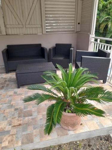 Terraza/balcón, Appartement confortable avec vue sur la mer in Gros-Morne Terraza/balcón, Appartement confortable avec vue sur la mer in Gros-Morne