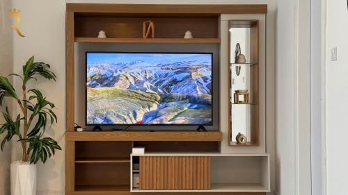 Shared lounge/TV area, Chic 2BR Oasis Masdar City Escape in Khalifa City Shared lounge/TV area, Chic 2BR Oasis Masdar City Escape in Khalifa City