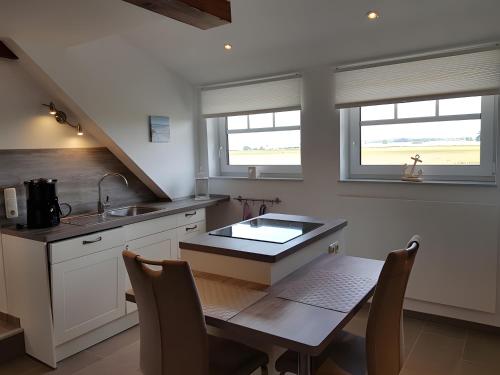 مطبخ, Ferienwohnung Deichblick in Lunden مطبخ, Ferienwohnung Deichblick in Lunden