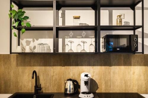 مطبخ, Boardinghaus Grunefeld -W2 - Schone Serviced Apartments - Kuche - Smart TV - P - Premiummatratzen - in Mettingen مطبخ, Boardinghaus Grunefeld -W2 - Schone Serviced Apartments - Kuche - Smart TV - P - Premiummatratzen - in Mettingen