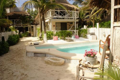 trädgård, Punta Piedra Beach Posada in Tulum trädgård, Punta Piedra Beach Posada in Tulum