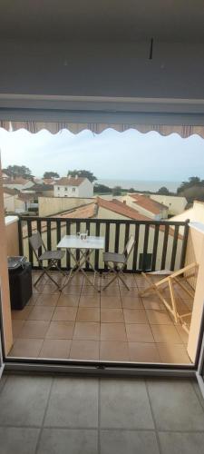 Erkély/terasz, Appartement vue mer in La Bernerie-En-Retz Erkély/terasz, Appartement vue mer in La Bernerie-En-Retz