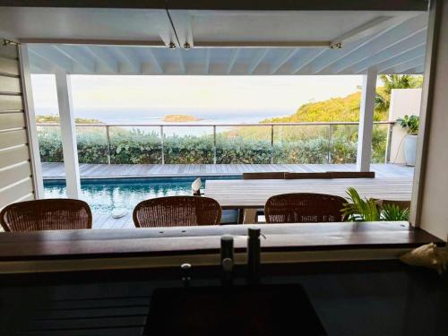 Balkon/teras, Villa SARONG in Gustavia Balkon/teras, Villa SARONG in Gustavia