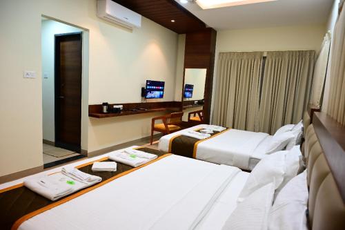 Bed, Unnati Stay Inn Vijayapura in Bijapur Bed, Unnati Stay Inn Vijayapura in Bijapur