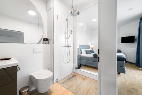 Hafenloge - Ostseeblick, Terrasse, erste Reihe, Fahrstuhl