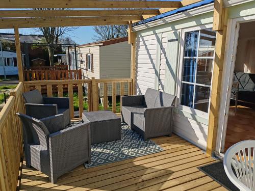 شرفة/ تراس, Mobil Home Le Salicorne in نواييل سور مير شرفة/ تراس, Mobil Home Le Salicorne in نواييل سور مير