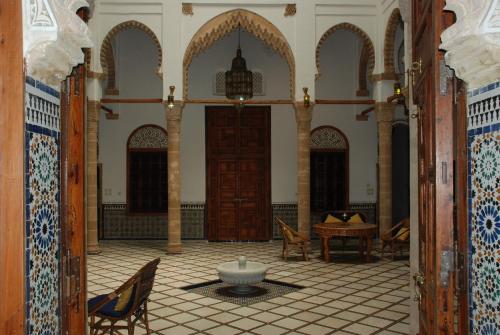 Shared lounge/TV area, Riad Marco Andaluz in Salé Shared lounge/TV area, Riad Marco Andaluz in Salé