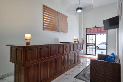Hotel Libertad at historic main street in Santo Domingo Hotel Libertad at historic main street in Santo Domingo