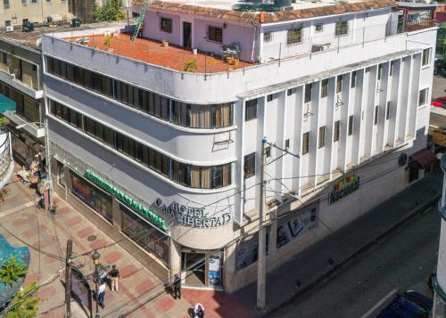 Hotel Libertad at historic main street in Santo Domingo Hotel Libertad at historic main street in Santo Domingo
