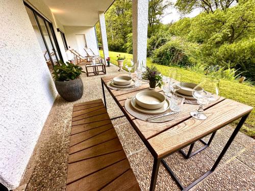 Erkély/terasz, HIDEAWAYandSPA Villa St Nikolaus in Grossrosseln Erkély/terasz, HIDEAWAYandSPA Villa St Nikolaus in Grossrosseln