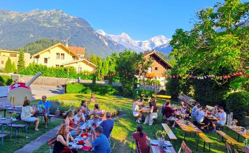 Garden, Adventure Hostel Interlaken near Weissenau Castle Garden, Adventure Hostel Interlaken near Weissenau Castle