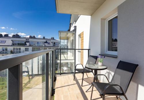 Varanda/terraço, Pastelowa Deluxe Apartment in Lostowice Varanda/terraço, Pastelowa Deluxe Apartment in Lostowice