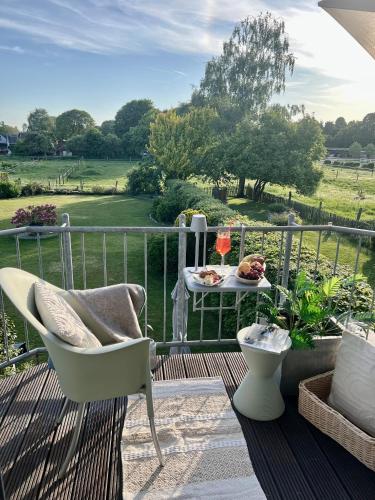 阳台/露台, SUDSEE GLUCK - Maisonette Deluxe App auf 2 Ebenen - auf der Insel Xanten-Wardt zwischen Sudsee-Nords in 瓦特 阳台/露台, SUDSEE GLUCK - Maisonette Deluxe App auf 2 Ebenen - auf der Insel Xanten-Wardt zwischen Sudsee-Nords in 瓦特