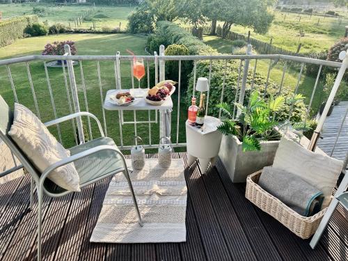 阳台/露台, SUDSEE GLUCK - Maisonette Deluxe App auf 2 Ebenen - auf der Insel Xanten-Wardt zwischen Sudsee-Nords in 瓦特 阳台/露台, SUDSEE GLUCK - Maisonette Deluxe App auf 2 Ebenen - auf der Insel Xanten-Wardt zwischen Sudsee-Nords in 瓦特