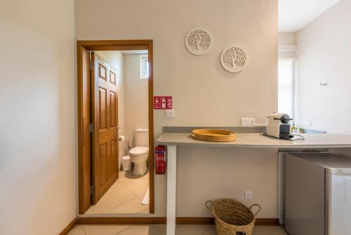 Badezimmer, Spacious studio with balcony, shared pool and garden in Pointe aux Cannoniers Badezimmer, Spacious studio with balcony, shared pool and garden in Pointe aux Cannoniers