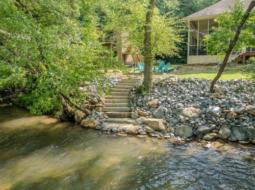 Riverfront Home w Gameroom & Screened Porch in East Ellijay (GA) Riverfront Home w Gameroom & Screened Porch in East Ellijay (GA)